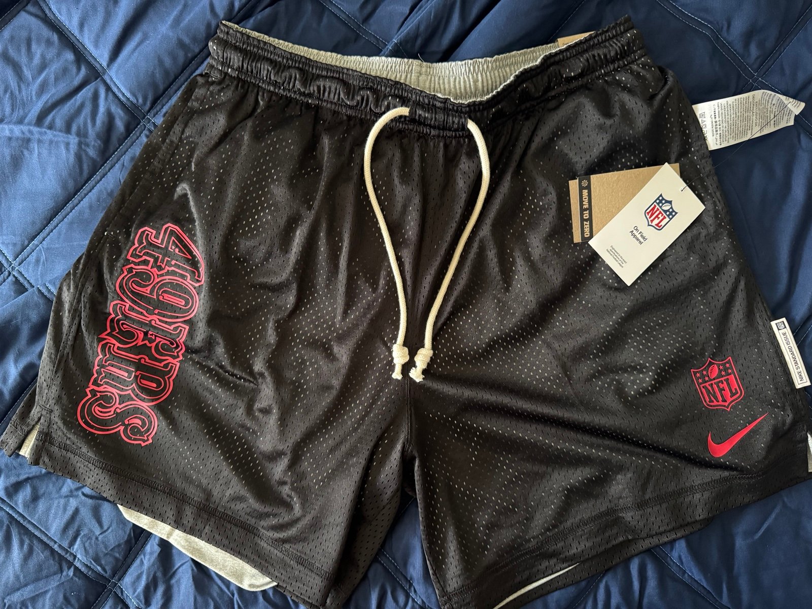 Nike San Francisco 49ers On Field Reversible Mesh Shorts Size M Loose Fit