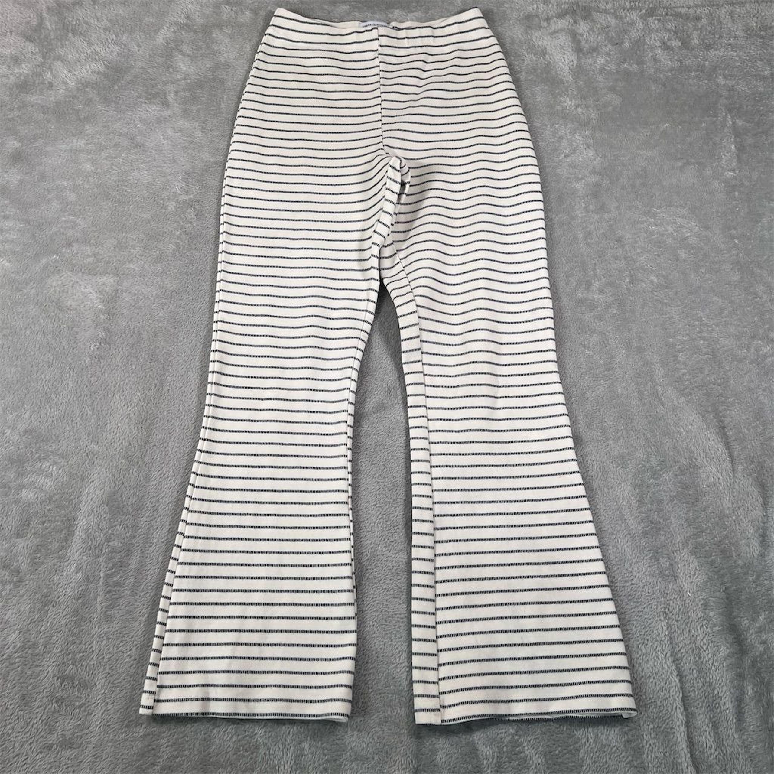Urban Outfitters Women's M Black Striped Flare Knit Pants Casual