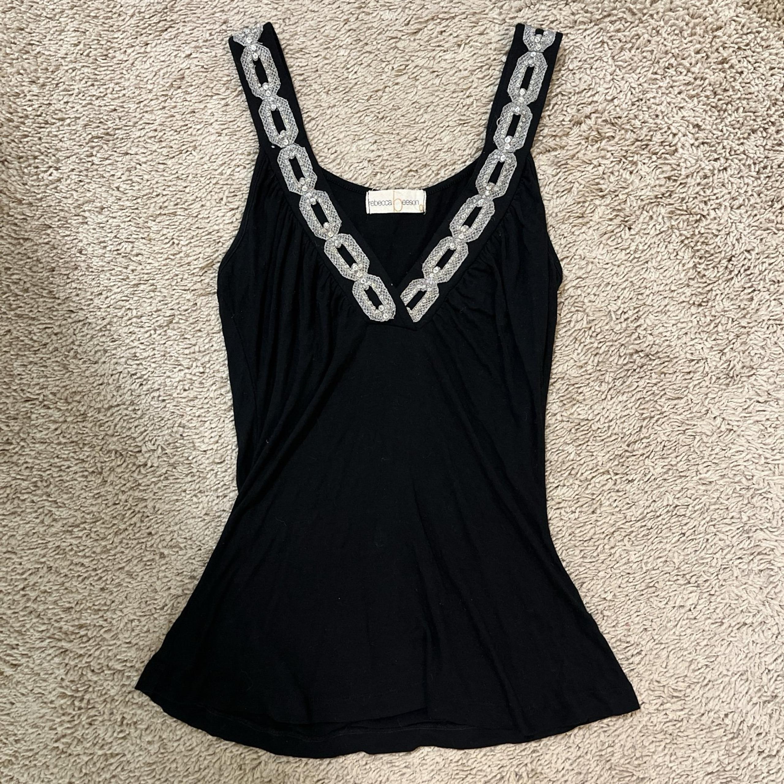 Black sequin tank top