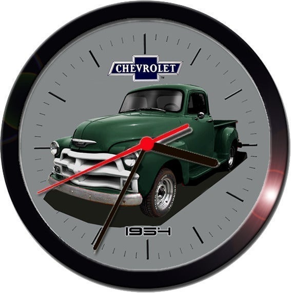1954 CHEVY CHEVROLET STEPSIDE PICKUP TRUCK E042 Dark GRN WALL CLOCK