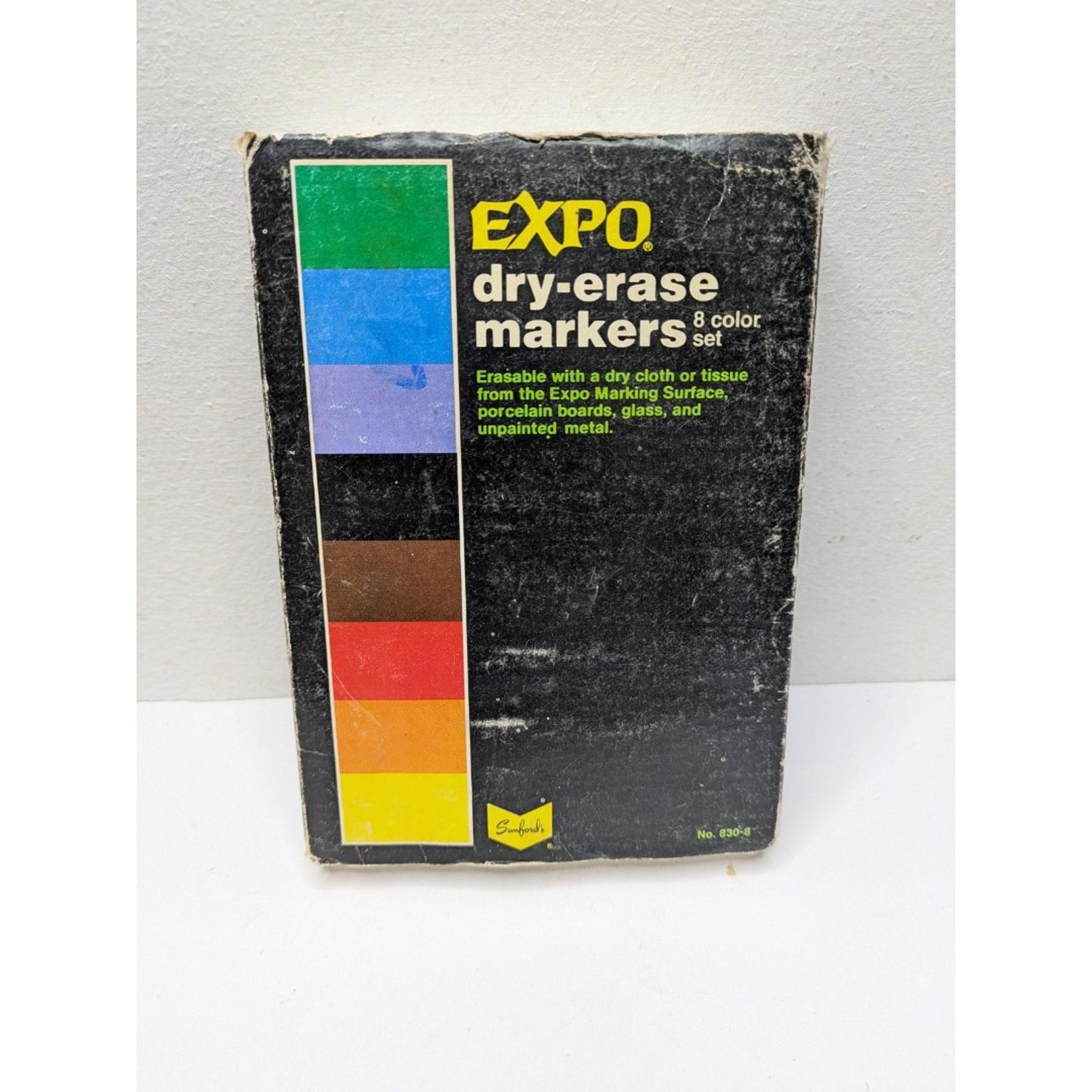 Expo Sanford Dry Erase Markers Set of 7 Chisel Tip VINTAGE Metal Tested Works