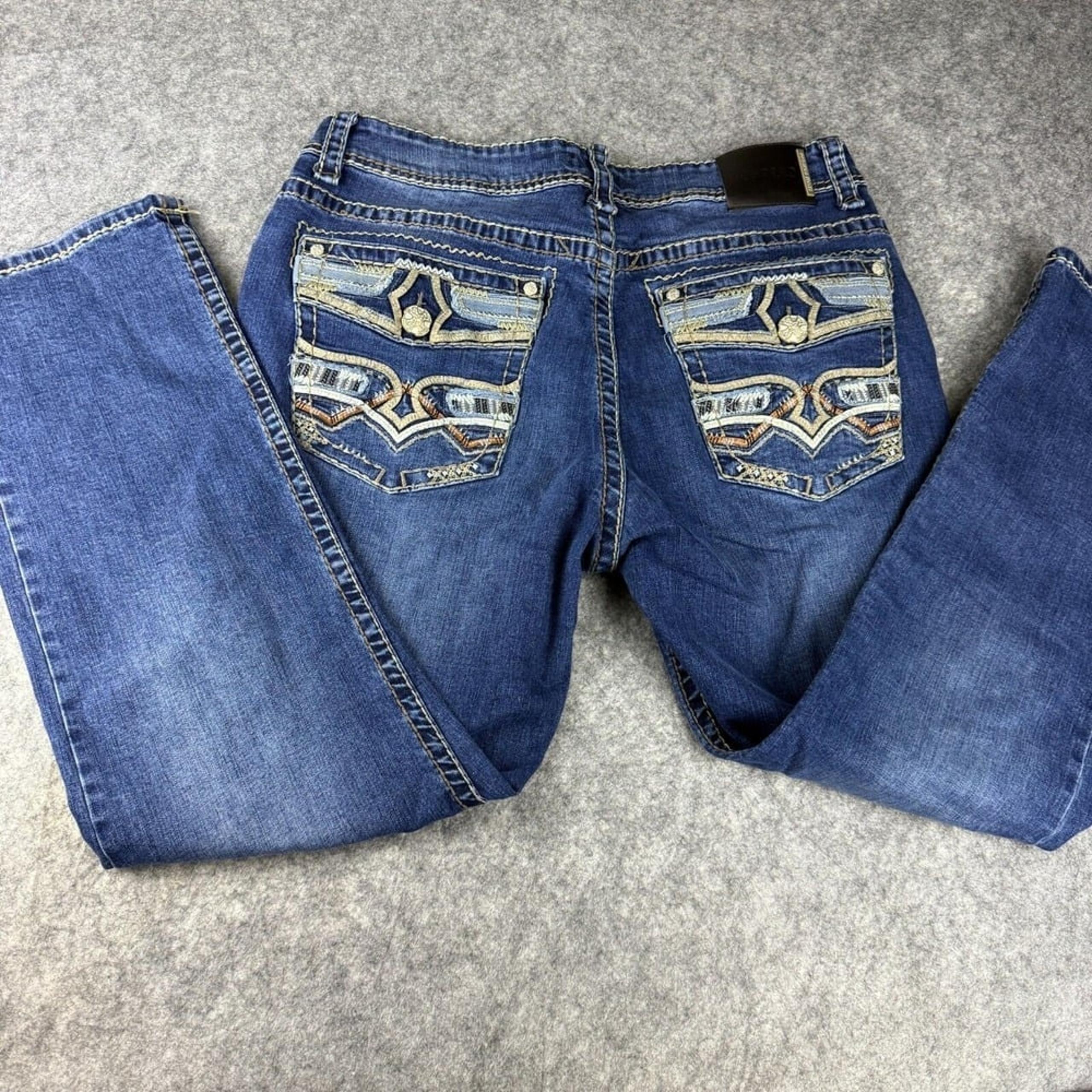 MONTERO 38x30 Jeans Estilo 4531 Mezclilla azul Modern boot embellished stitching