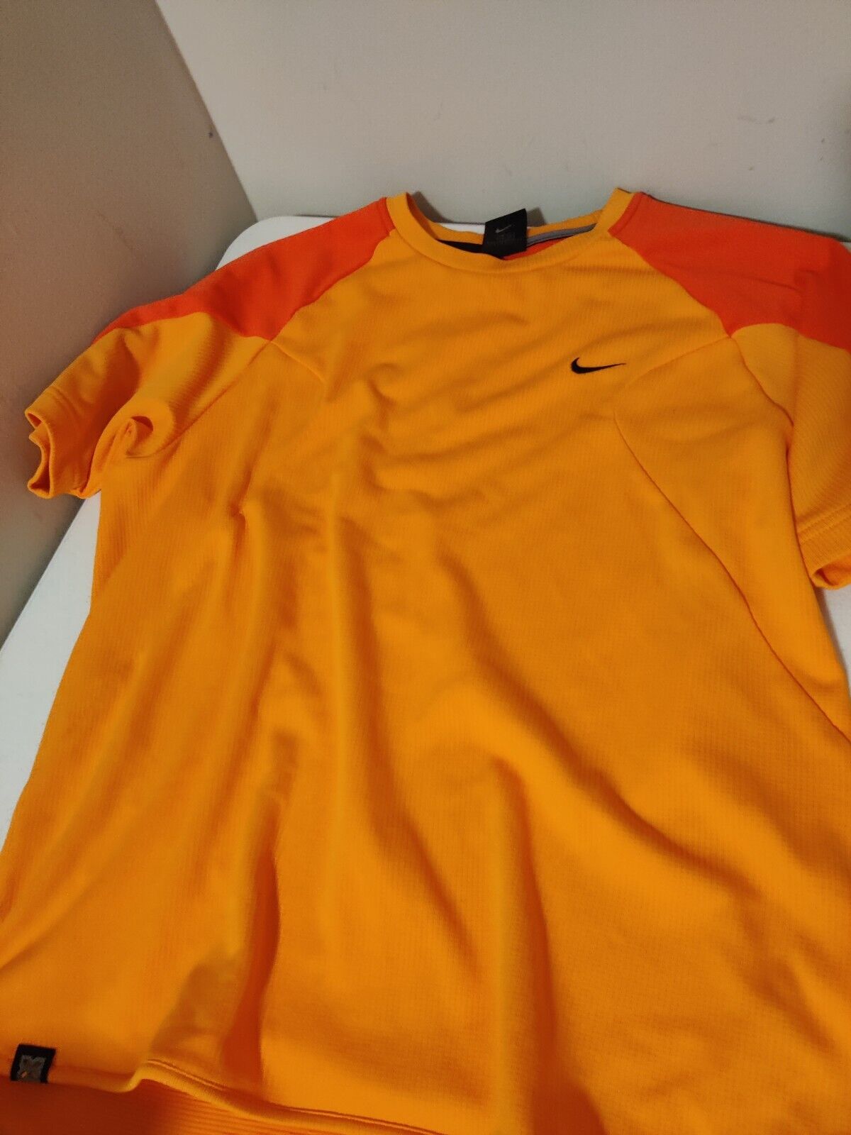Vintage Nike Dri-Fit Running Training Gym Orange Shirt Size US Medium Japan L
