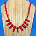 Vintage Red Branch Coral Necklace Coral Chips Gold Tone Beads Toggle Clasp
