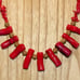 Vintage Red Branch Coral Necklace Coral Chips Gold Tone Beads Toggle Clasp