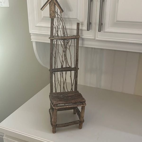 Tall Wooden Twig Chair 24”