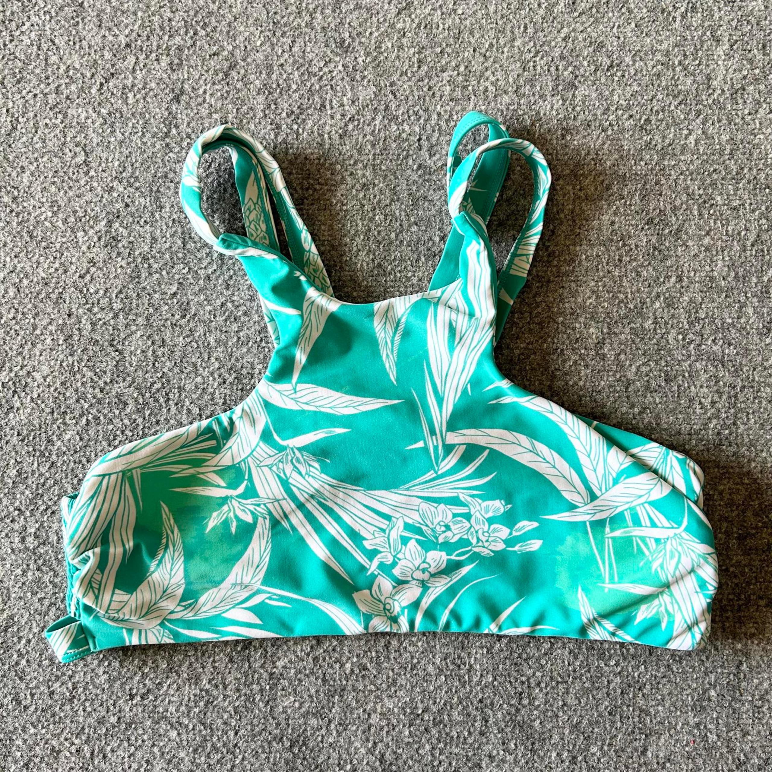 Tori Praver Hawaiian Print Floral Halter Cutout Bikini Top Women's XL