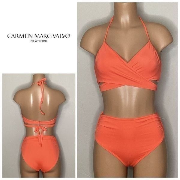 New. Carmen Marc Volvo orange bikini. XS-top/S-bottom Retails 168