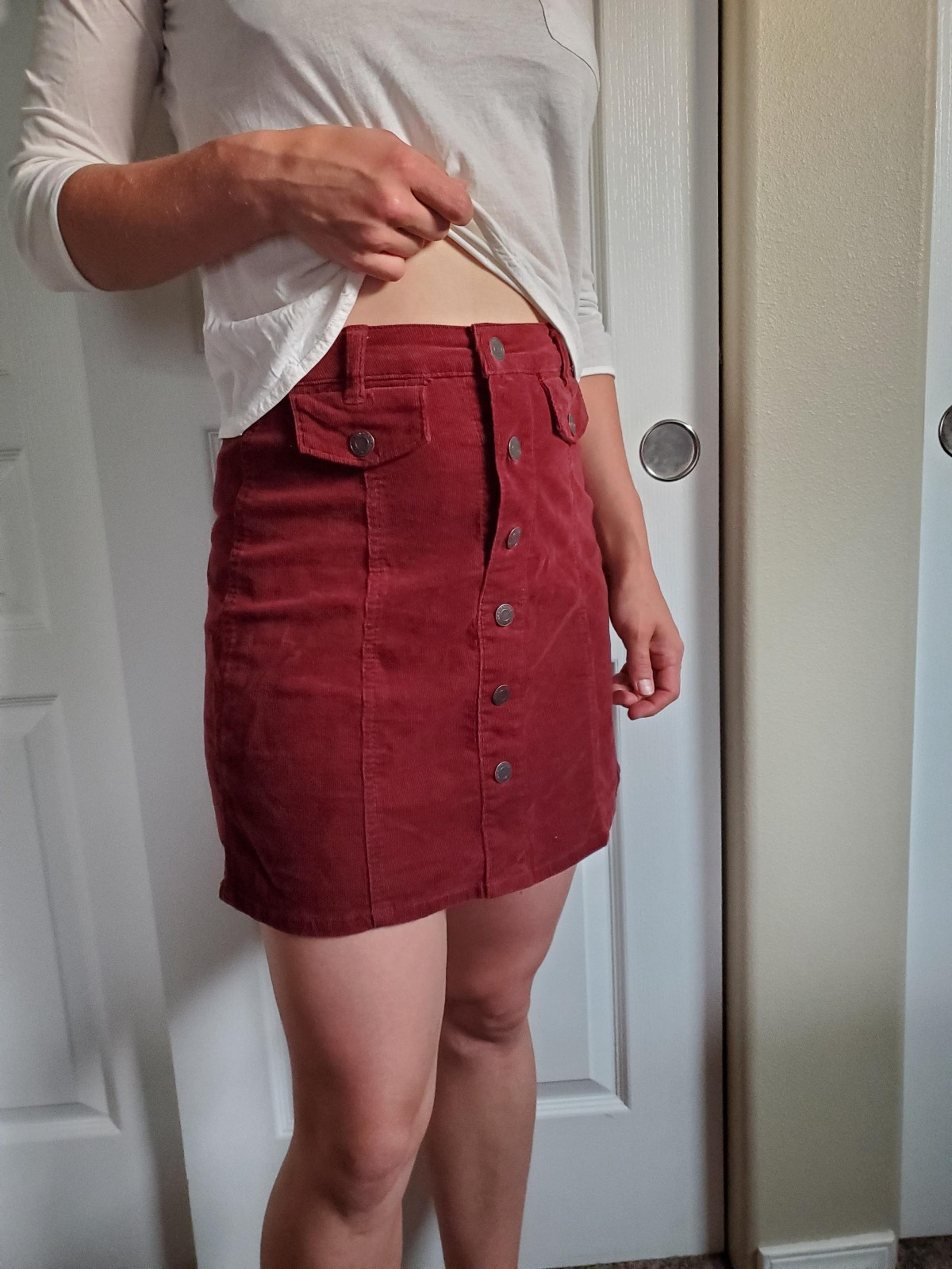 Mossimo Supply Co. Red Corduroy Pencil Mini Skirt - Size 2