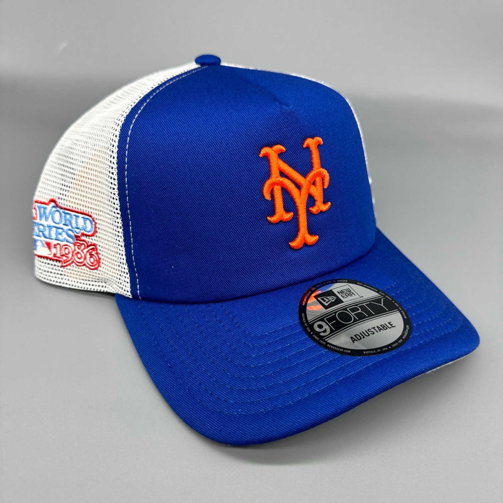 New Era 9Forty A-Frame New York Mets SnapBack Adjustable Foam Trucker Hat Cap