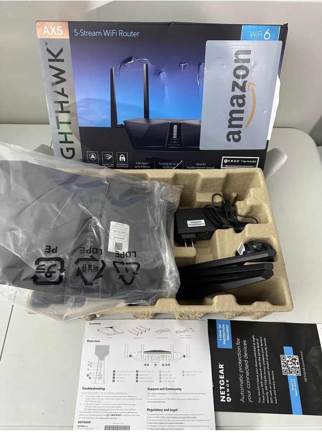 Netgear RAX43 NightHawk AX5 AX4200 5-Stream Wi-Fi 6 Router
