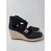 Eileen Fisher Leather Wallis Espadrille Wedge in Black - Size 9.5