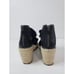 Eileen Fisher Leather Wallis Espadrille Wedge in Black - Size 9.5