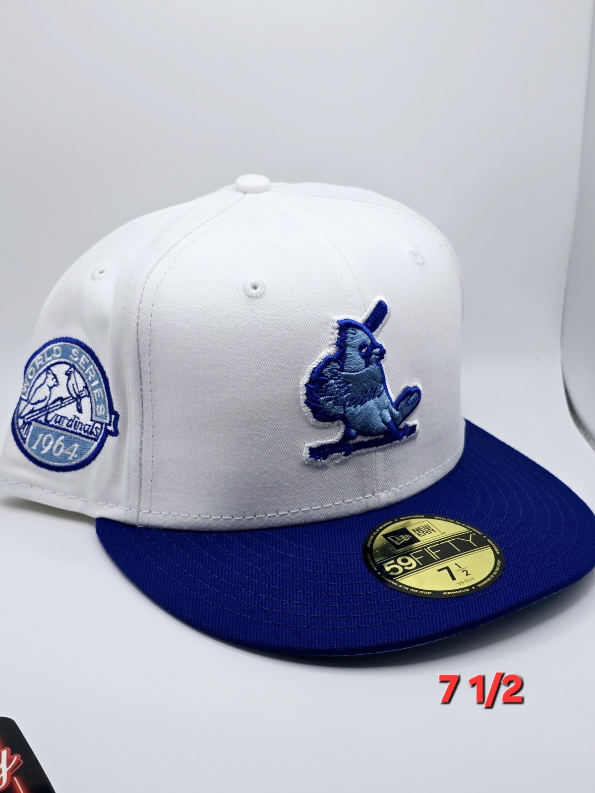 Exclusive New Era St. Louis Cardinals White Blue - Sky UV Fitted Hat Sz 7 1/2