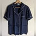 NWT Ettitude Sateen Ocean Blue Long Sleeve Button Down Pajama Shirt Top - Small