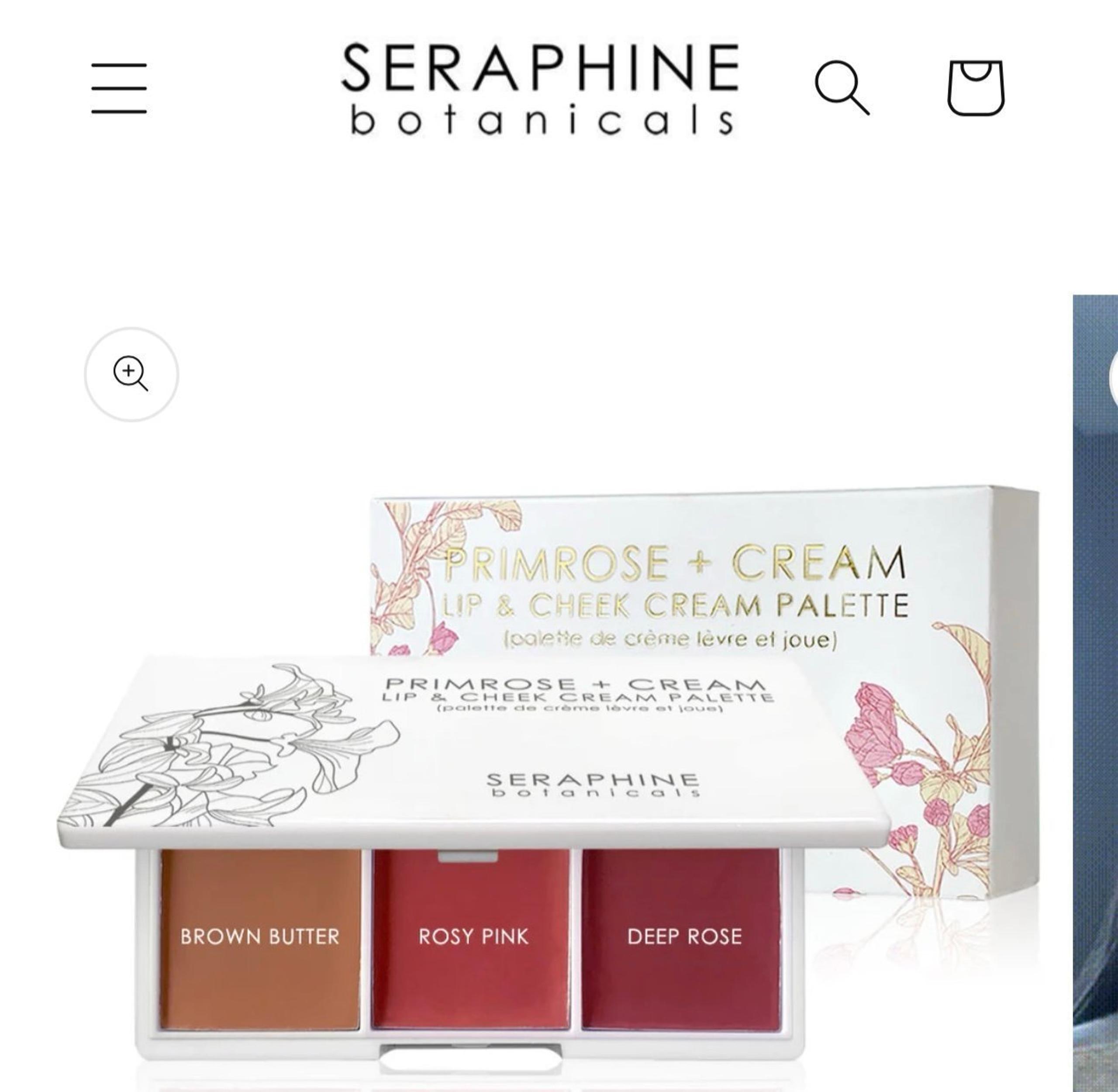 Seraphine Botanicals Primrose +Cream Lip & Cheek Cream Palette
