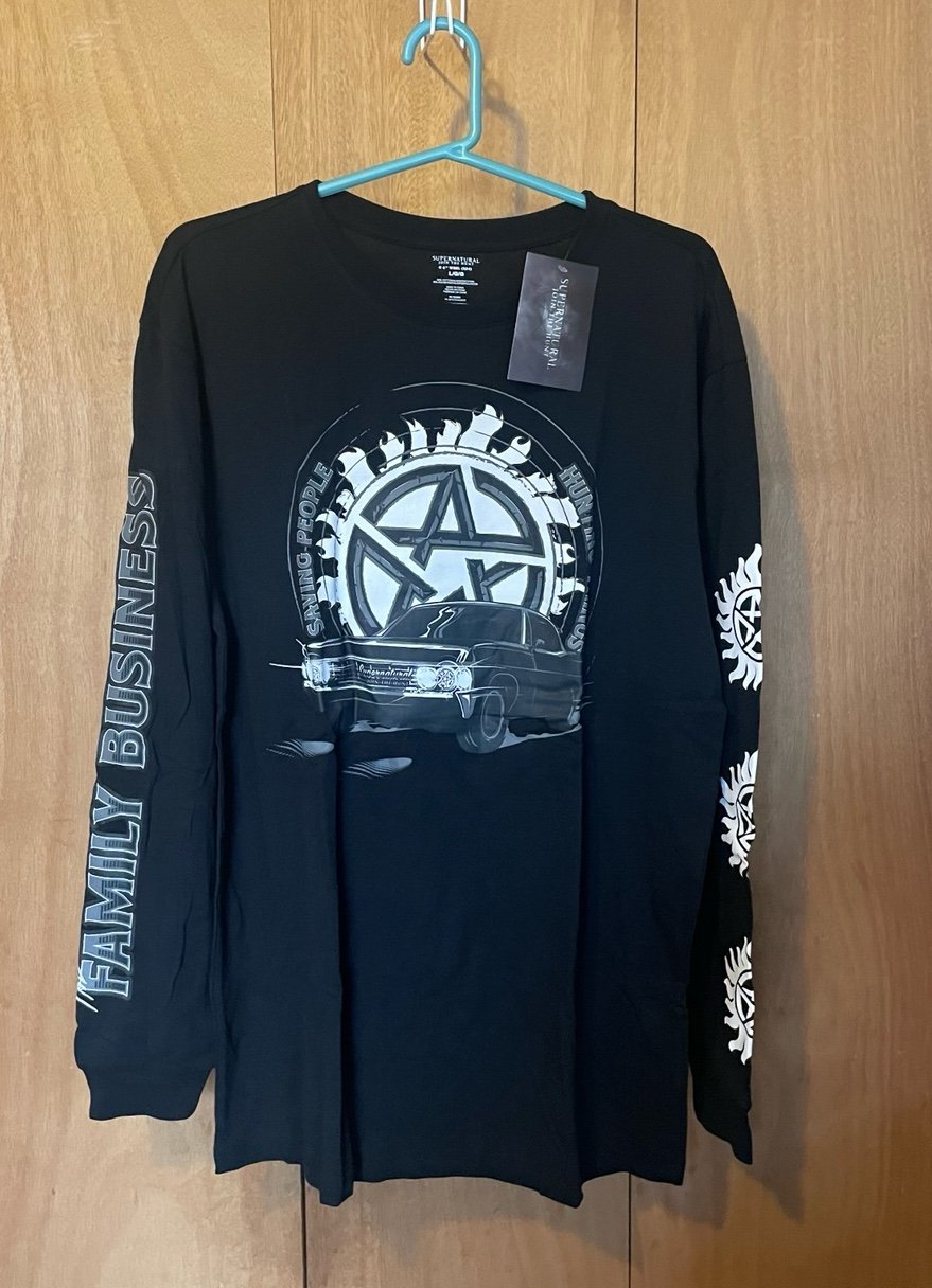Supernatural Sam & Dean Winchester Baby LARGE Long Sleeve T-Shirt Culturefly