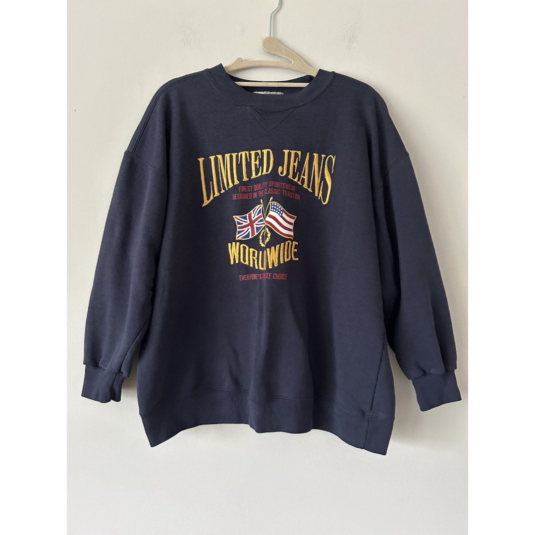 Vintage 90s Limited Jeans Worldwide Crewneck Sweatshirt Size Small