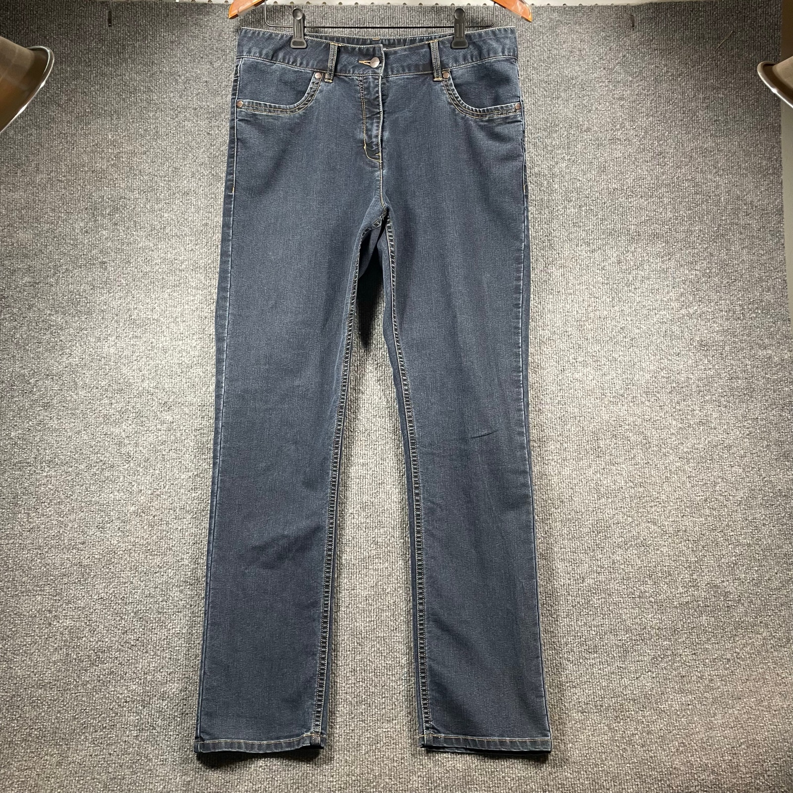 Rohan Jeans Plus Straight Leg Jeans Women's 12R (32X30) Faded Black Denim