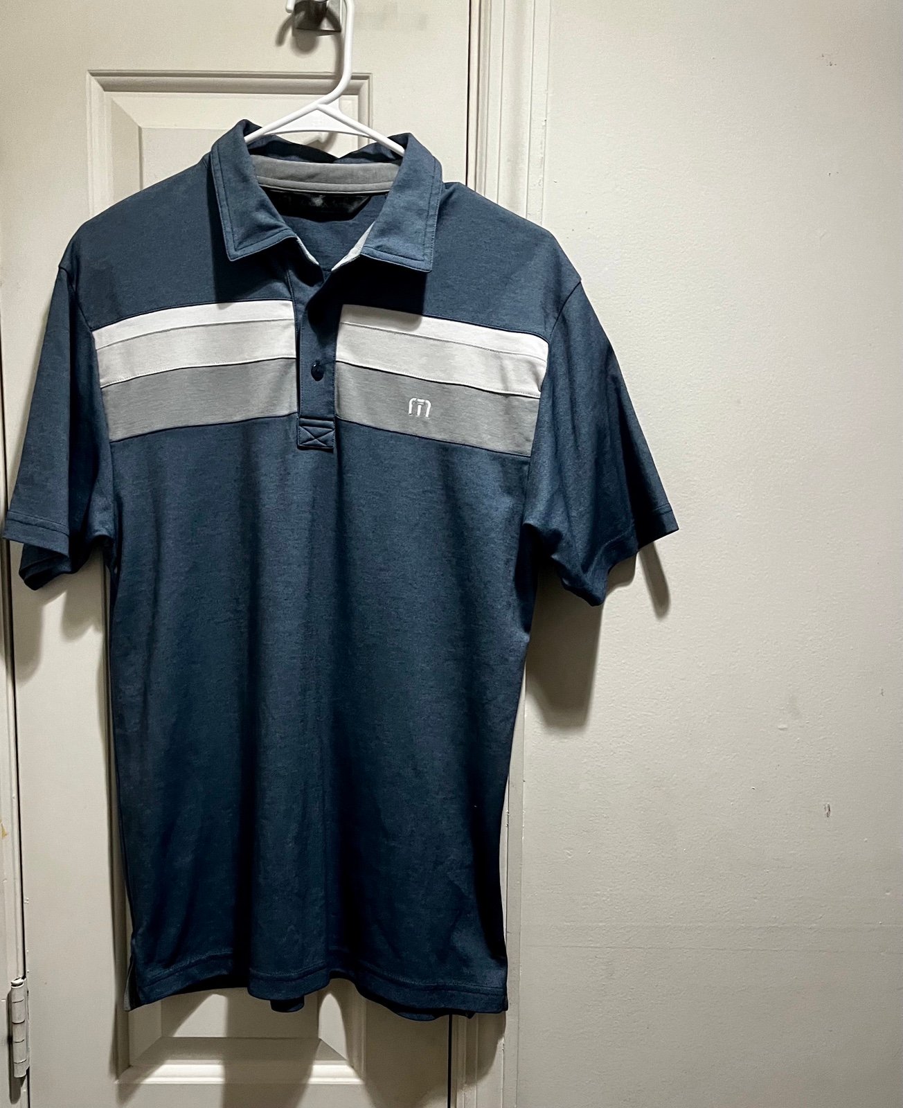 Travis Mathew blue and grey Polo Shirt