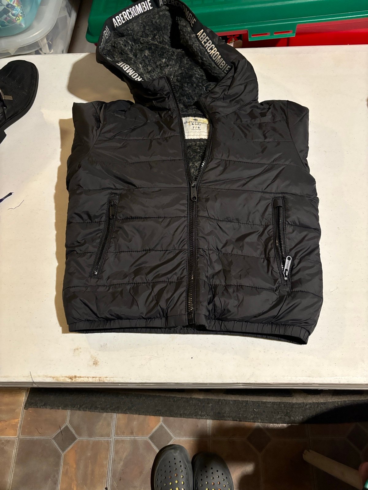 Abercrombie Kids black puffer jacket