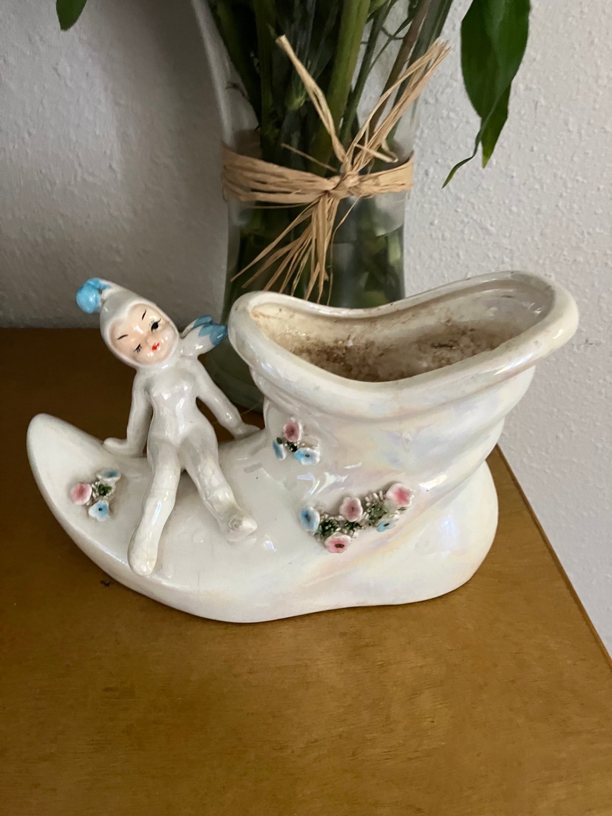 Vintage Lefton Fairy Pixie Planter