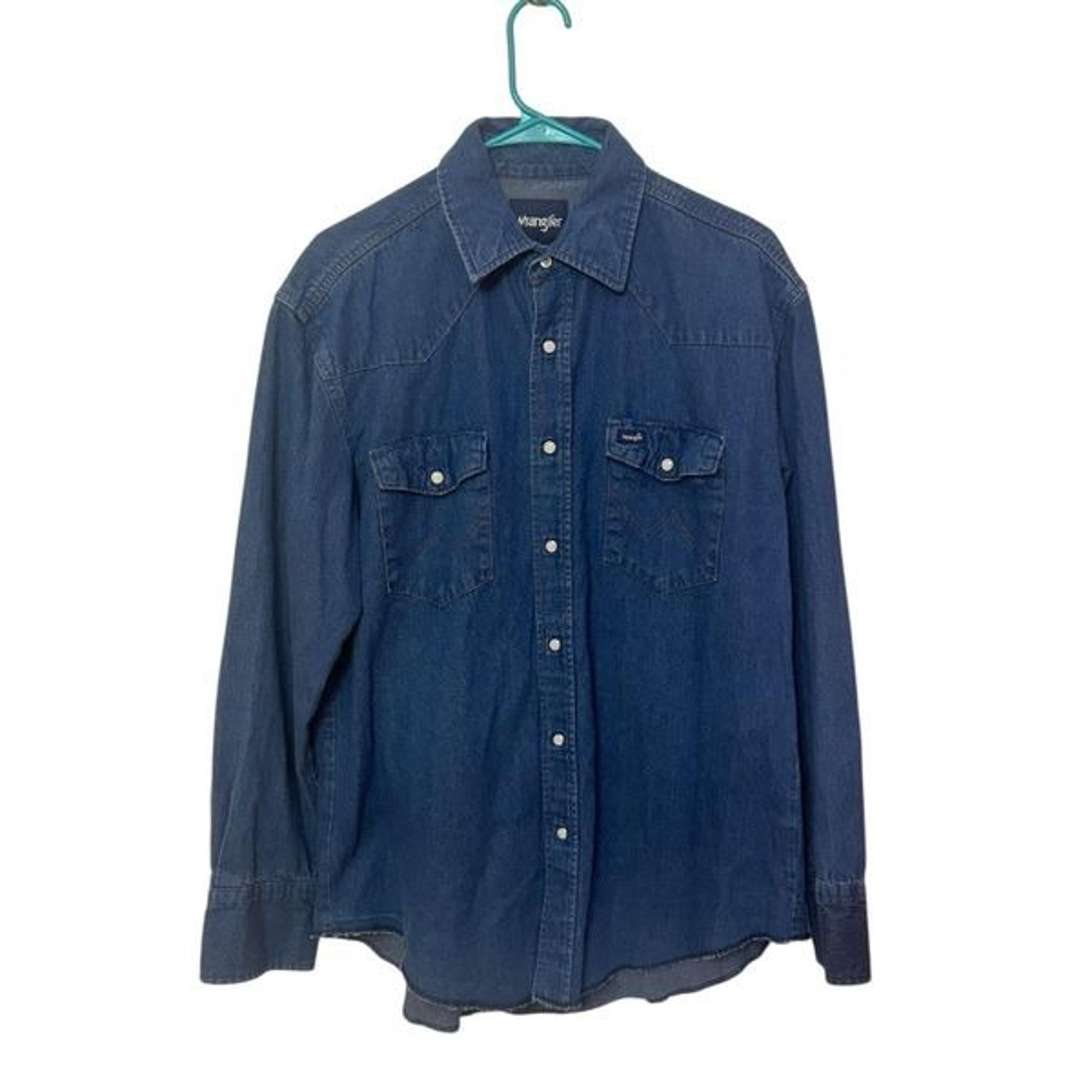 Wrangler Long Sleeve Sherpa Lined Button Up Jacket Blue Men's Size L Pockets