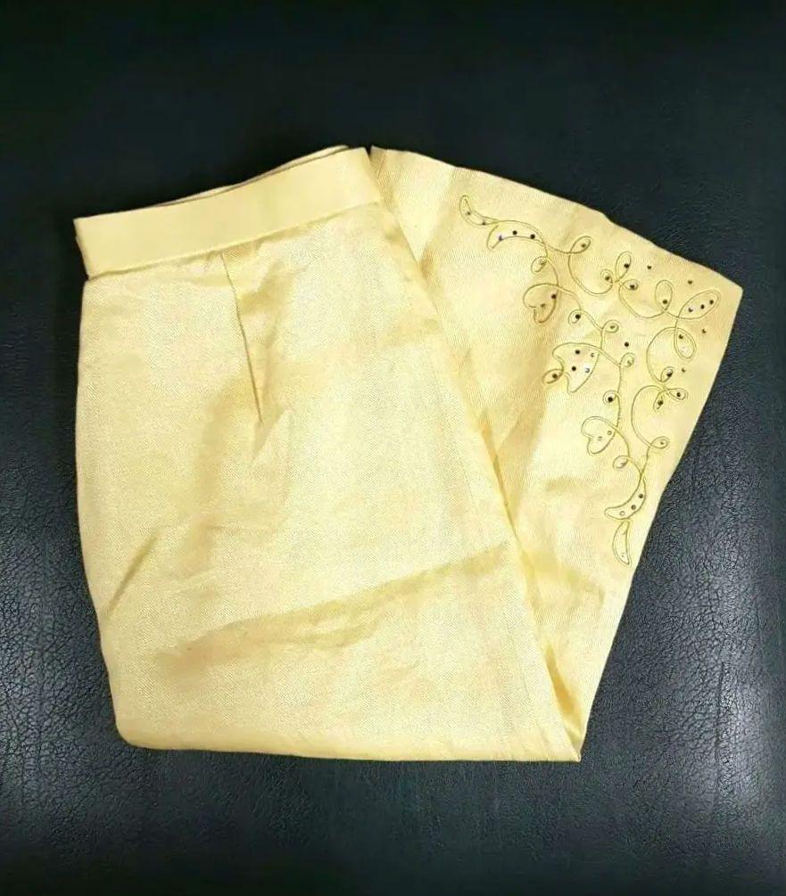 Hemp Vintage Long Skirt, Itaoriya, Bright Yellow, XL, Size 14