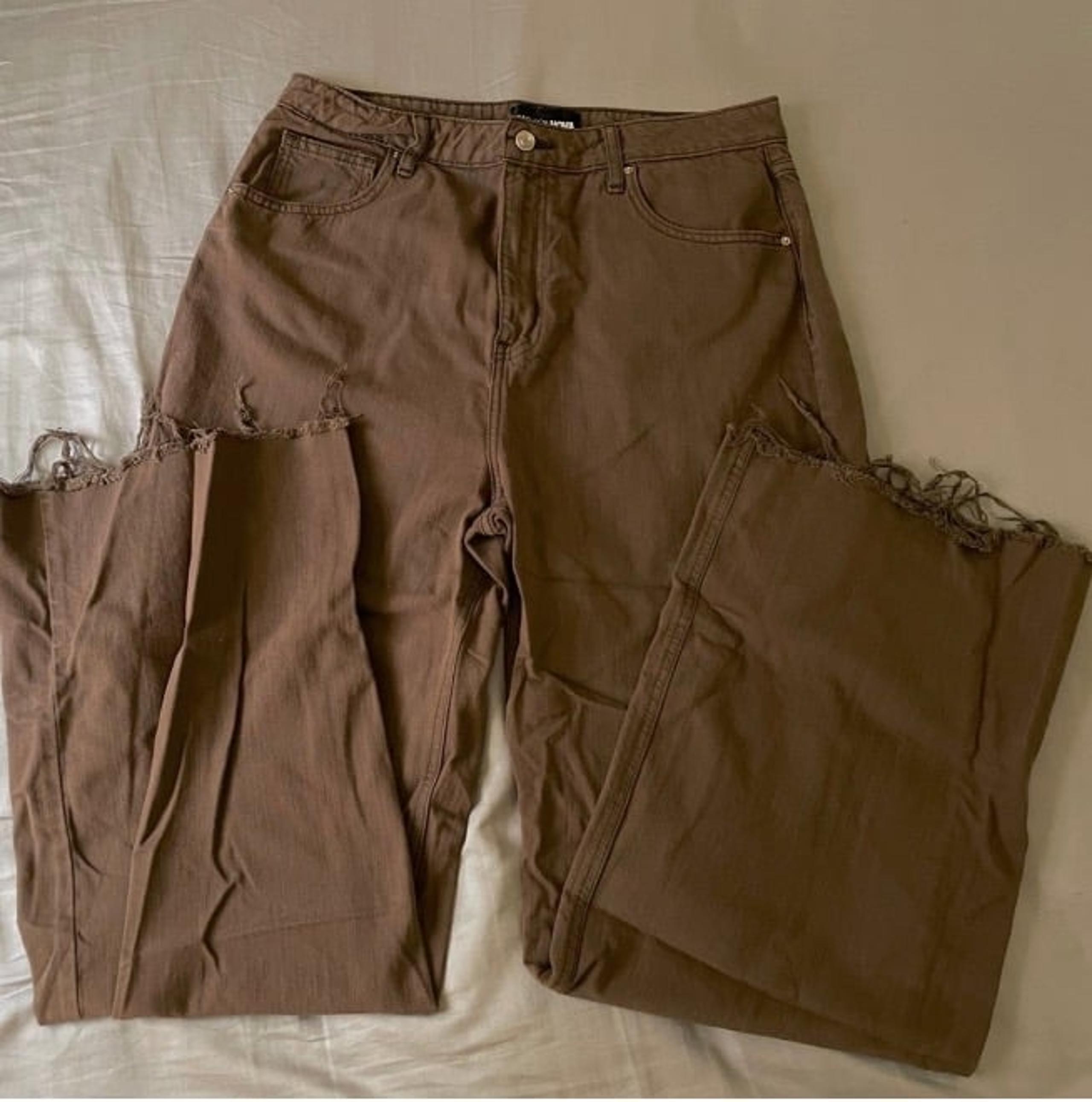 Fashion Nova Brown Wide Leg Jeans