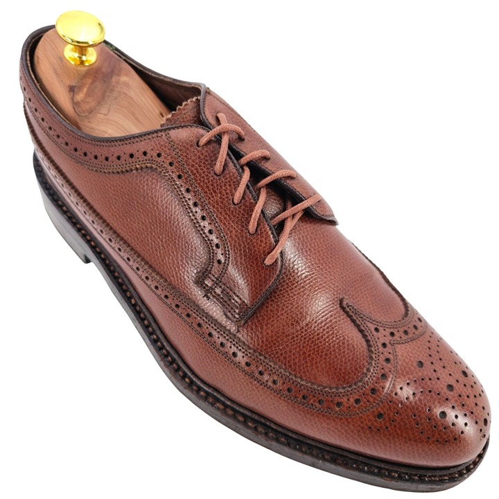 Vintage Florsheim Royal Imperial Brown Leather Longwing Derby Mens 9 Dress Shoes