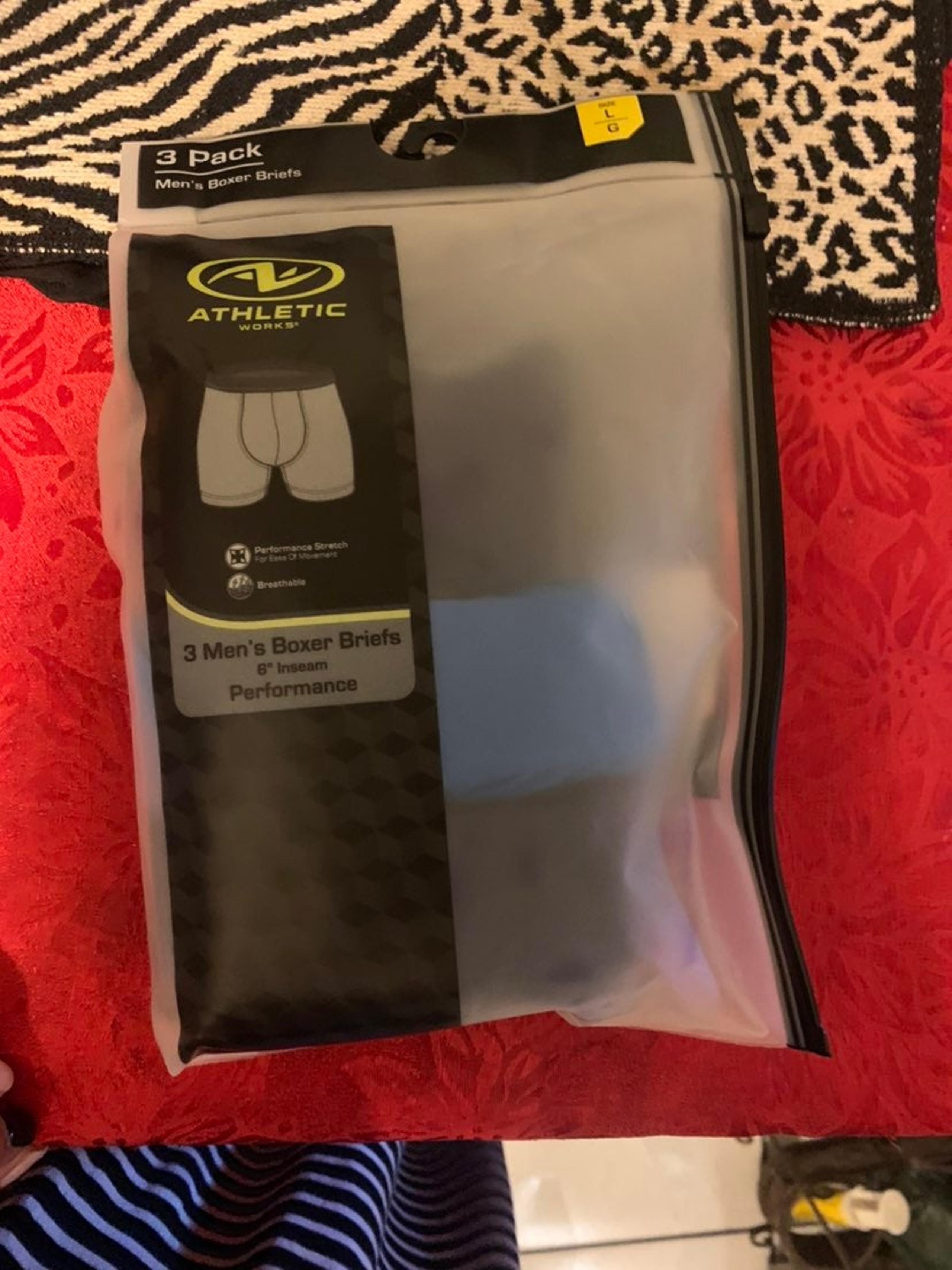 Athletic Works Men's Boxer Brief, 3PackL