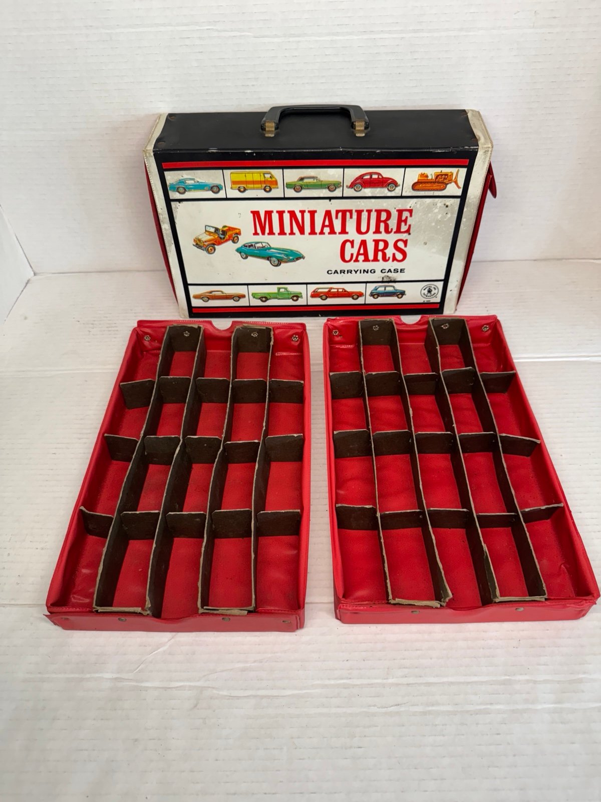 Vintage 1966 Mattel Miniature Cars Carrying Case w/ 2 Trays