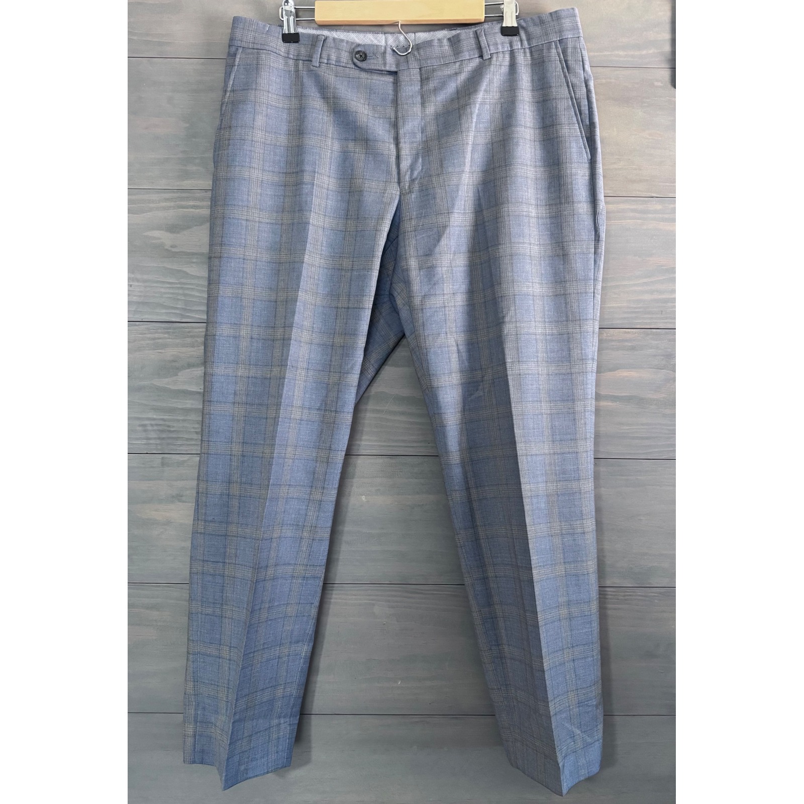 Ballin Comfort-EZE Super 110's Wool Dress Pants Mens Size 38 Plaid Trouser