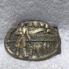 James Butler Hickok Wild Bill Wild West 1983 Solid Bronze Buckle Great Condition