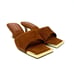Good American The Standout Square Toe Mule Sandal Suede Tobacco 8.5 GAO23S-E
