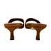 Good American The Standout Square Toe Mule Sandal Suede Tobacco 8.5 GAO23S-E