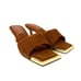 Good American The Standout Square Toe Mule Sandal Suede Tobacco 8.5 GAO23S-E