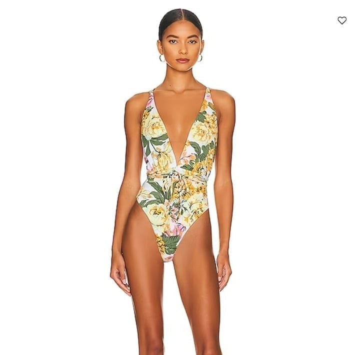 Revolve Maaji Safari Reversible Floral Green Pink One Piece in Vintage Age - S