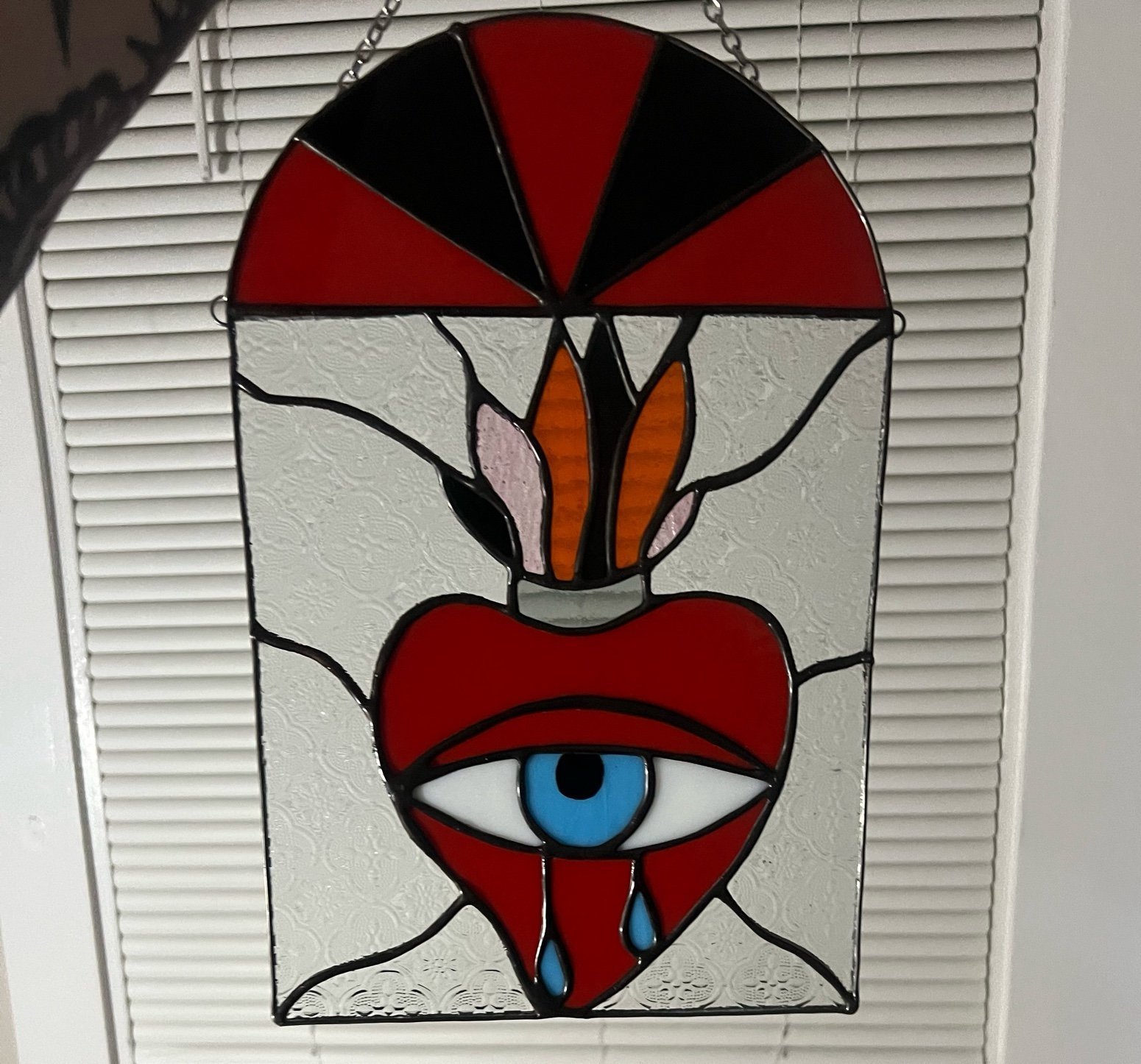 Stained Glass Sacred Heart Piece | home decor wall hang