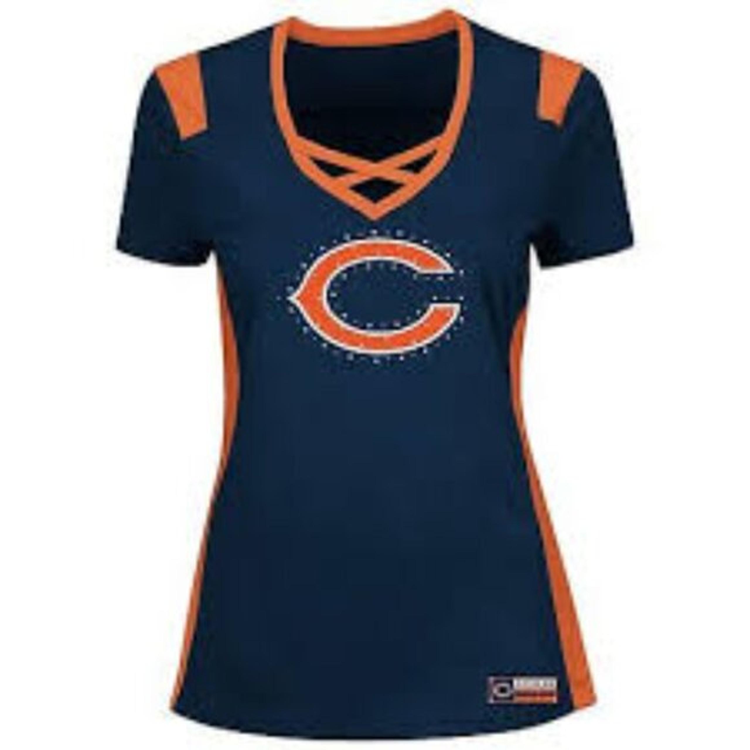 Chicago Bears NFL Majestic Women's Draft Me Bling T Size XL
