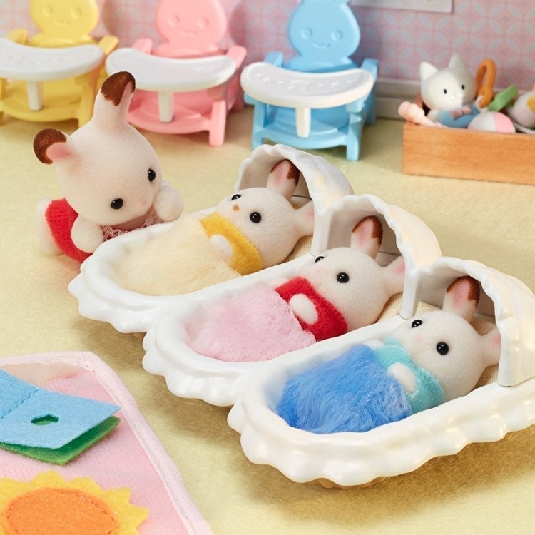 Chocolate Rabbit Babies & Furnitures Set