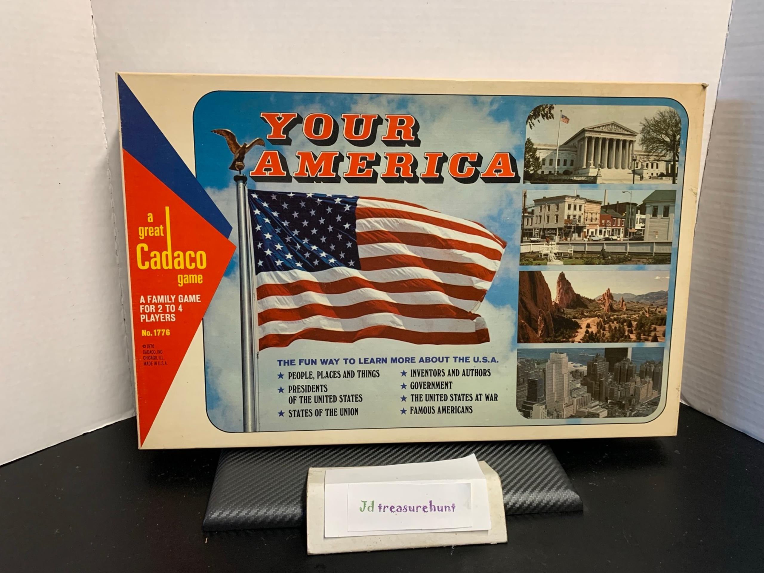 Vintage 1970 Your America Board Game A Great Cadaco Game No. 1776 Complete Set