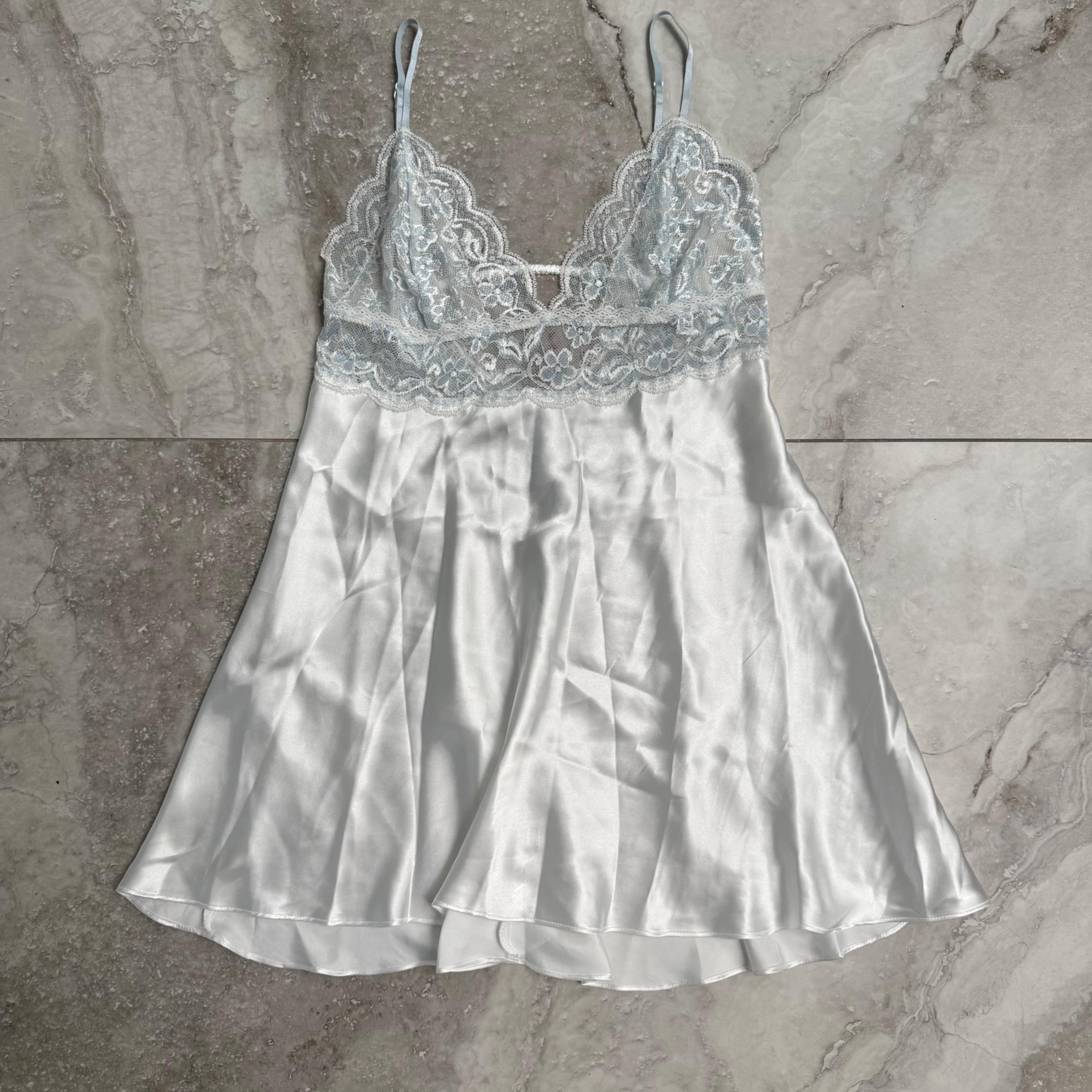 In Bloom By Jonquil Lingerie Chemise Slip Dress Polyester Satin Lace Two Tone