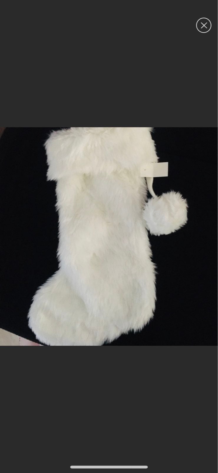 NW WONDERSHOP WHITE FAUX FUR CHRISTMAS STOCKING