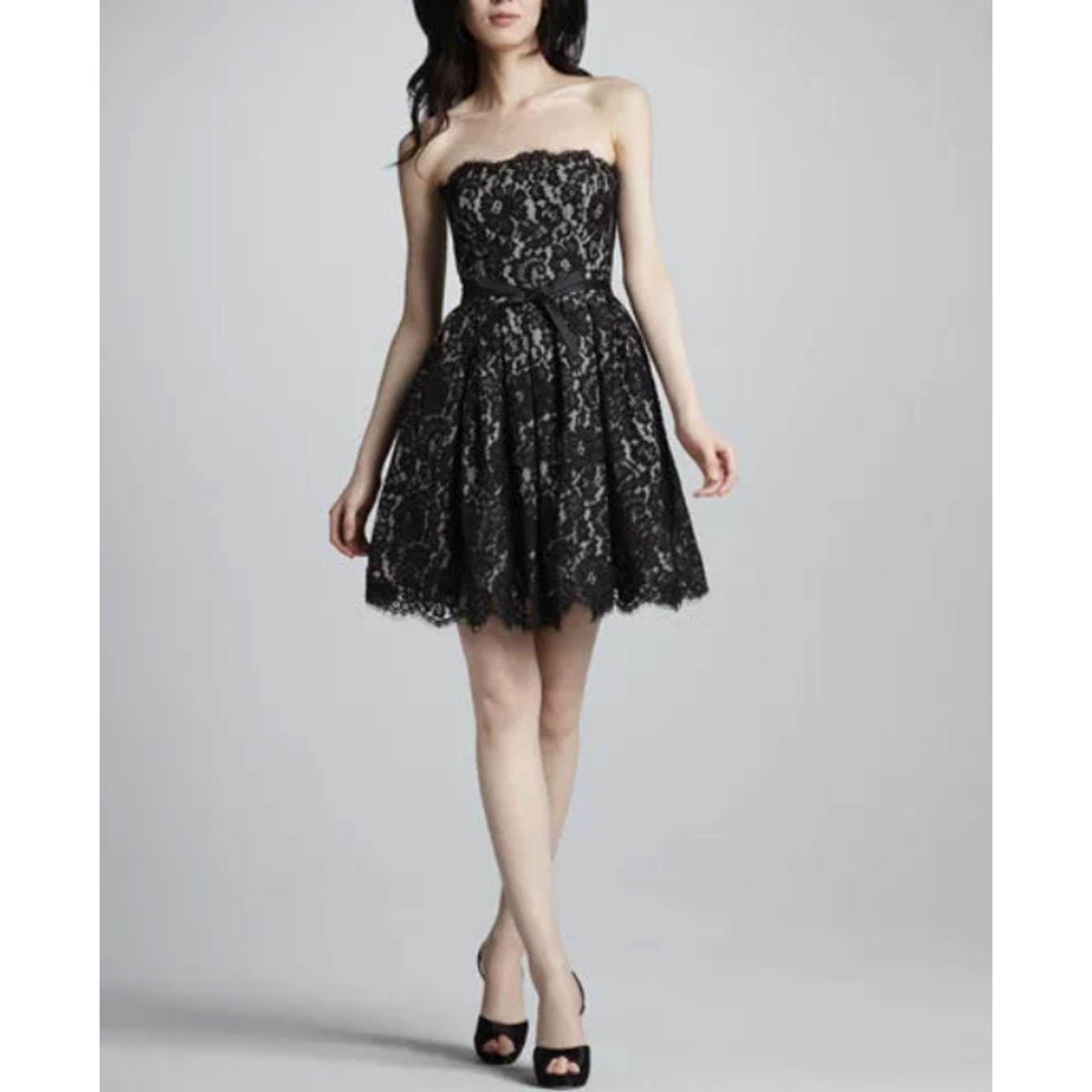 Neiman Marcus Target Robert Rodriguez Lace Strapless Mini Dress Black Womens 10
