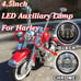 2- 4.5 Auxiliary Chrome Spot Passing LED Fog Lights - Harley Road King Daymaker
