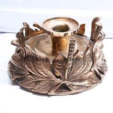 Vintage Chapman candlestick holder hurricane brass leaves candle ornate regency
