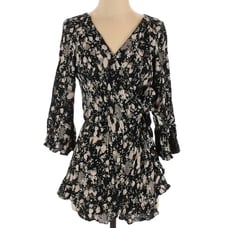 Free People All The Right Ruffles XS Black Romper