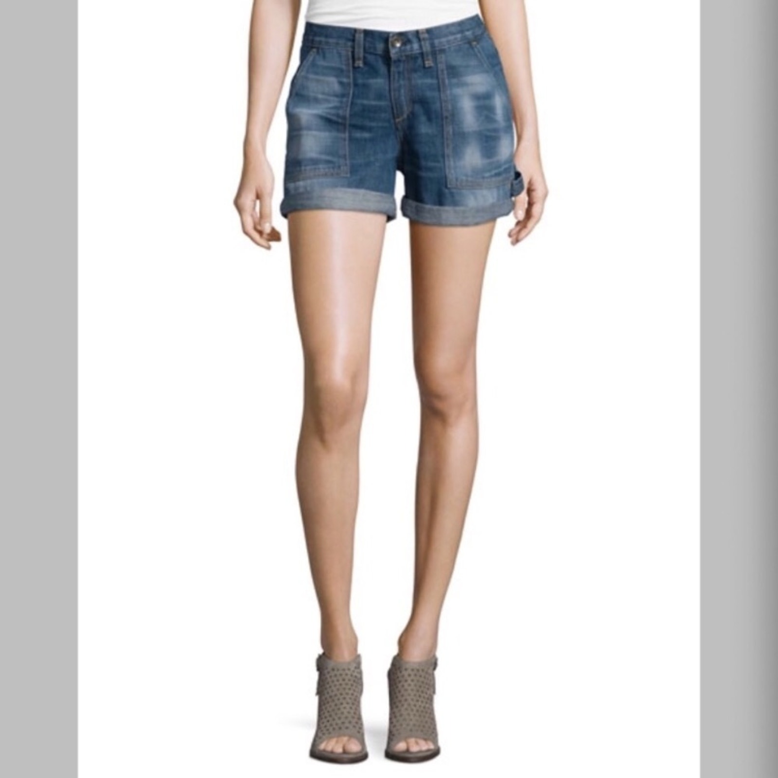 Rag and Bone cuffed carpenter denim shorts