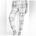 NWT Aerie Snowed In Fuzzy Jogger Plaid Pant Size XL Gray